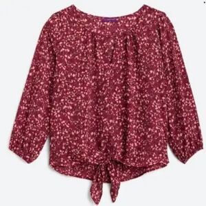 Beacon Casiya Tie Front Floral Blouse Large